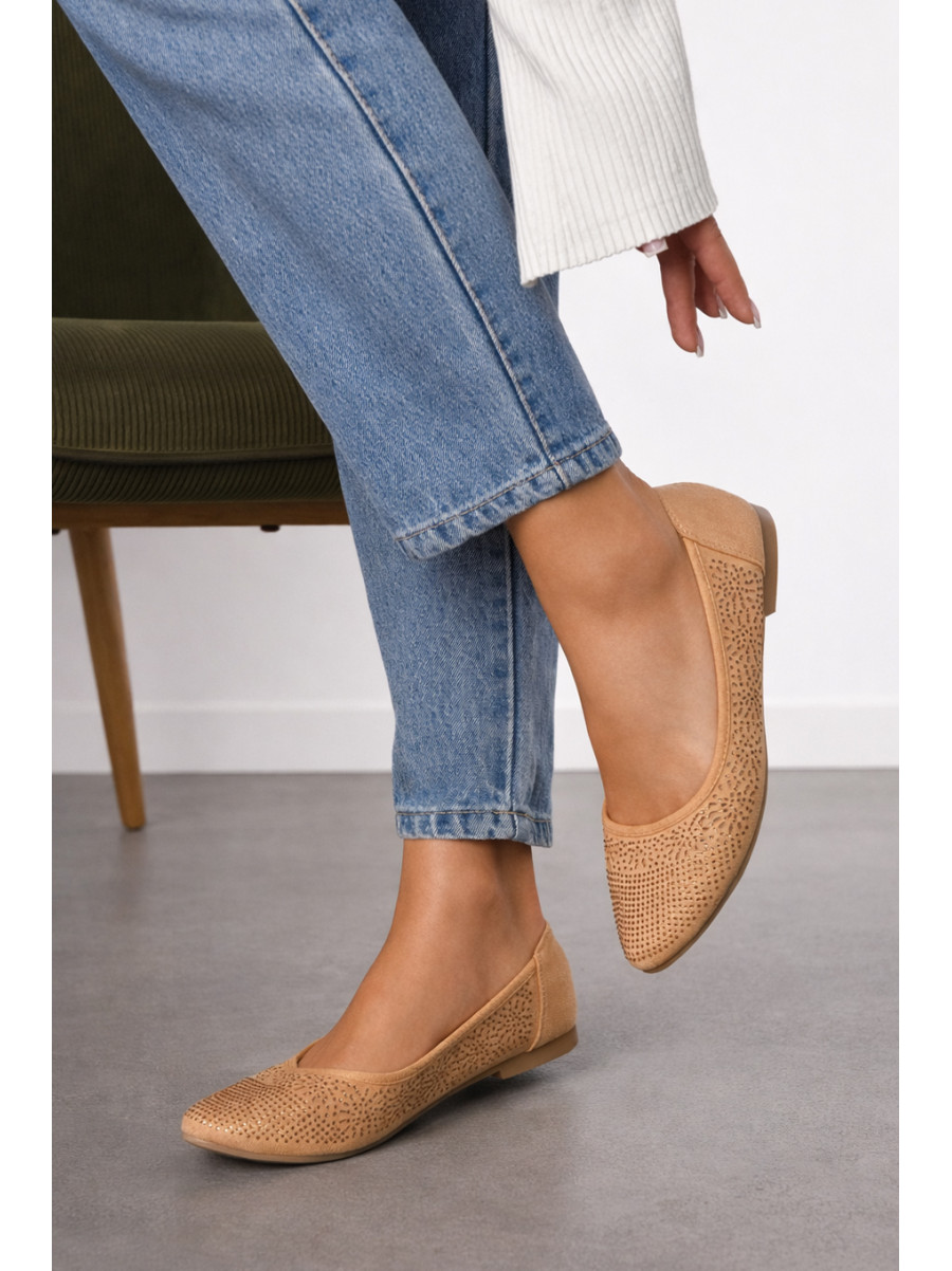 Балетки жіночі бежевого кольору 288-2 210224C
