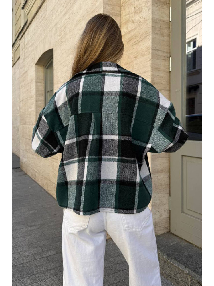 Рубашка женская байковая зеленого цвета с принтом 1043 210229C