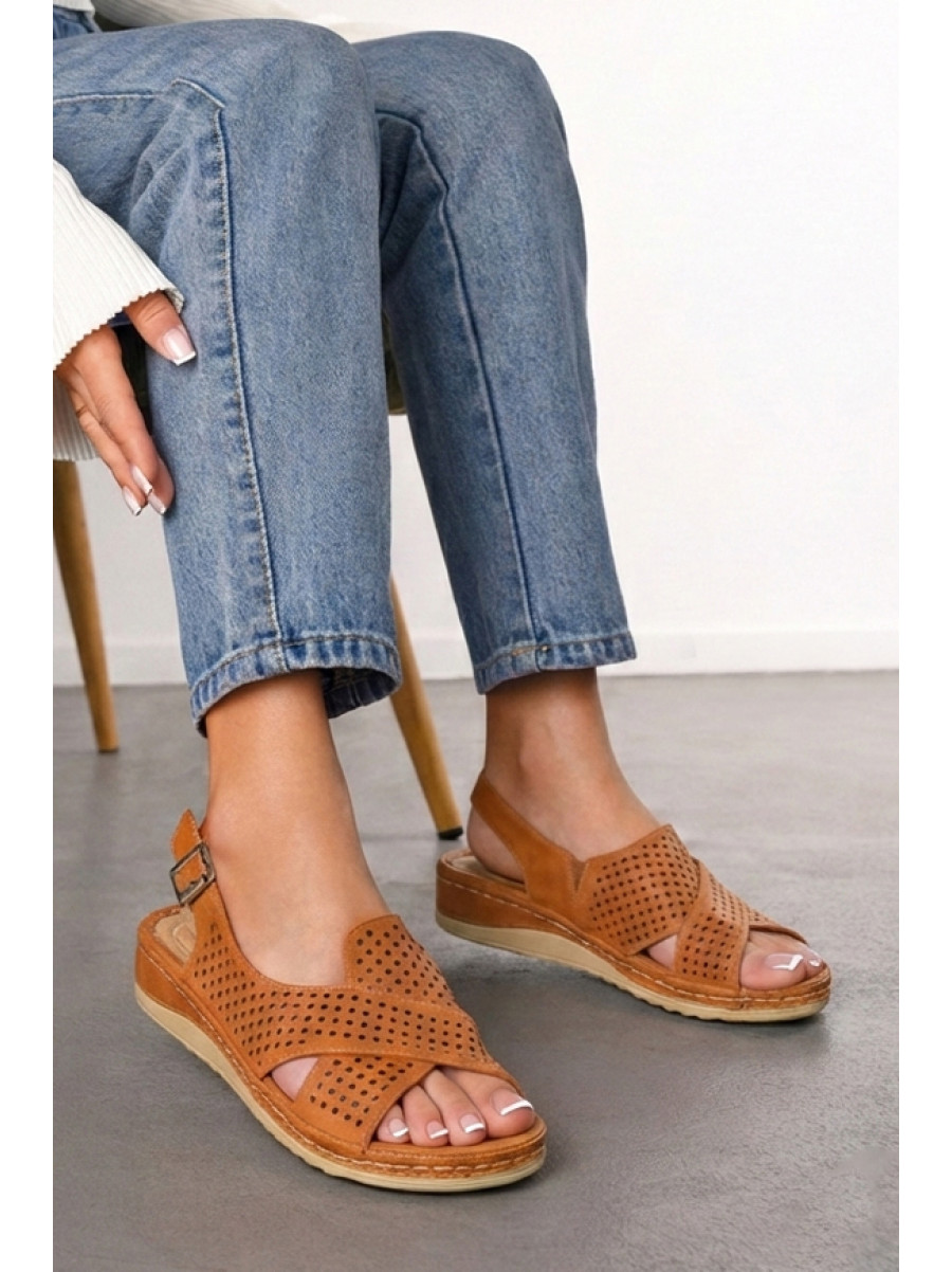 Босоніжки жіночі теракотового кольору 208-10 210238C