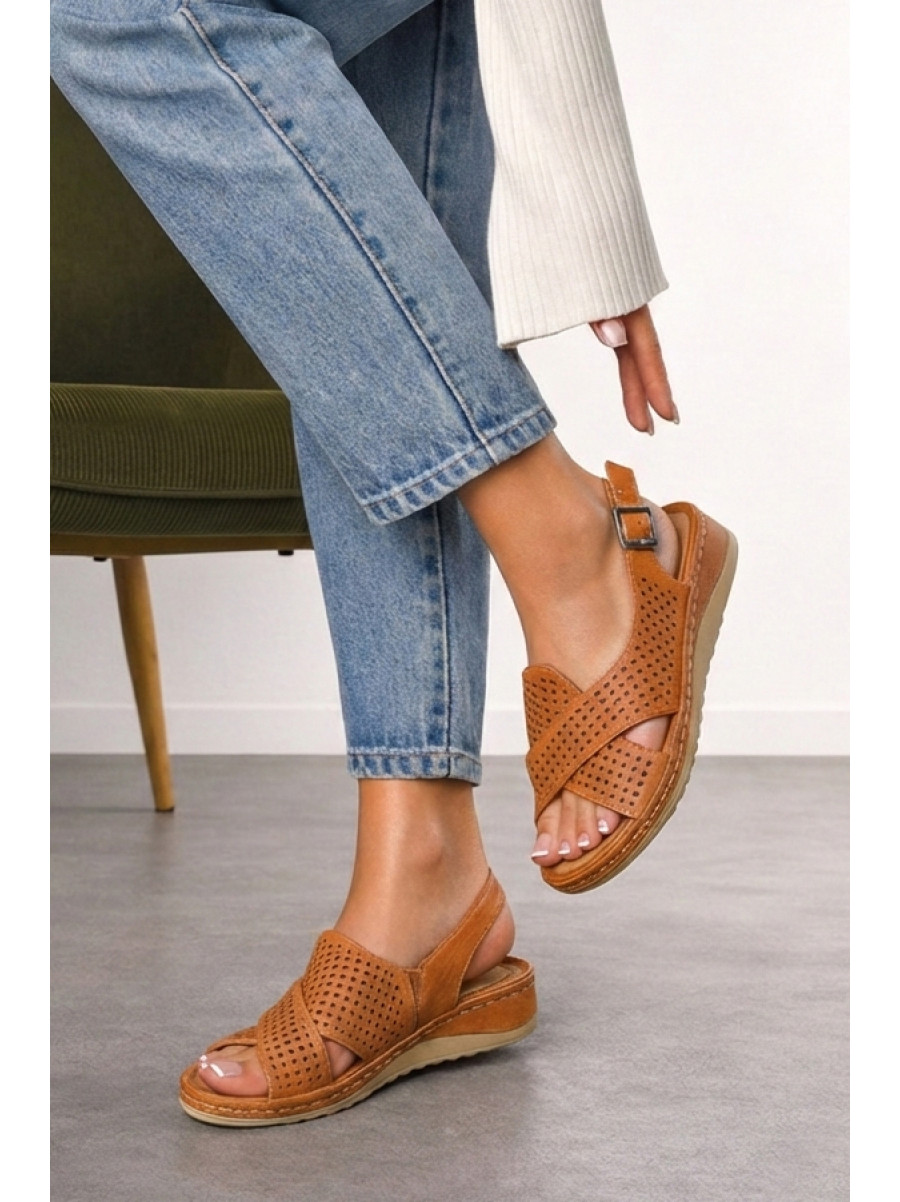 Босоніжки жіночі теракотового кольору 208-10 210238C