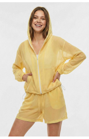 Спортивний костюм жіночий однотонний жовтого кольору 933 210240C