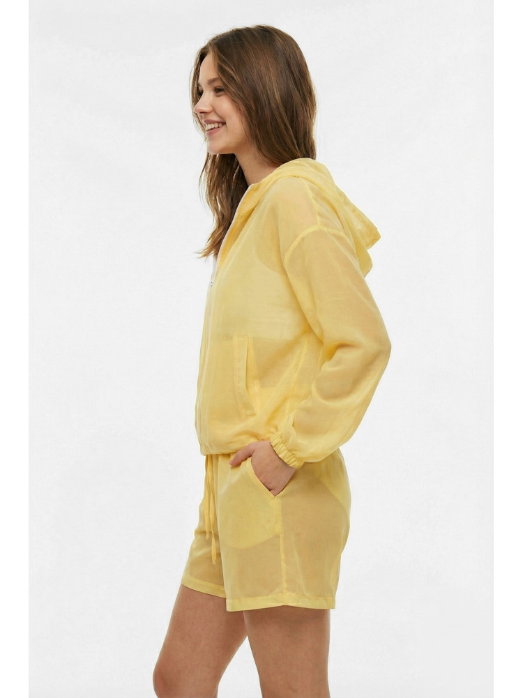 Спортивний костюм жіночий однотонний жовтого кольору 933 210240C