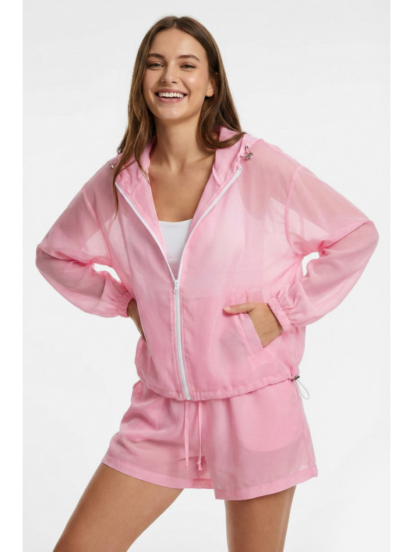 Спортивний костюм жіночий однотонний рожевого кольору 933 210241C