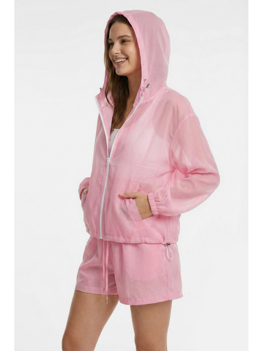 Спортивний костюм жіночий однотонний рожевого кольору 933 210241C