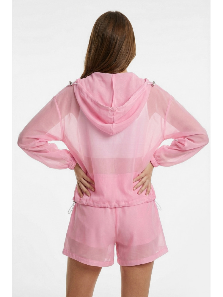 Спортивний костюм жіночий однотонний рожевого кольору 933 210241C