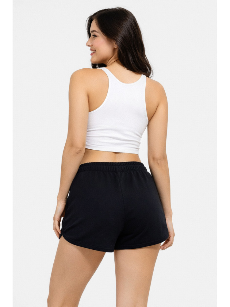 Шорты женские однотонные черного цвета 969 210243C