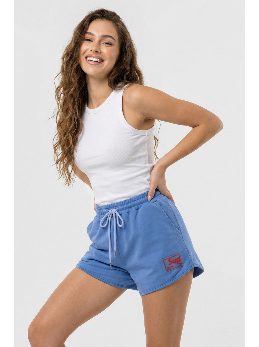 Шорти жіночі однотонні синього кольору 969 210244C