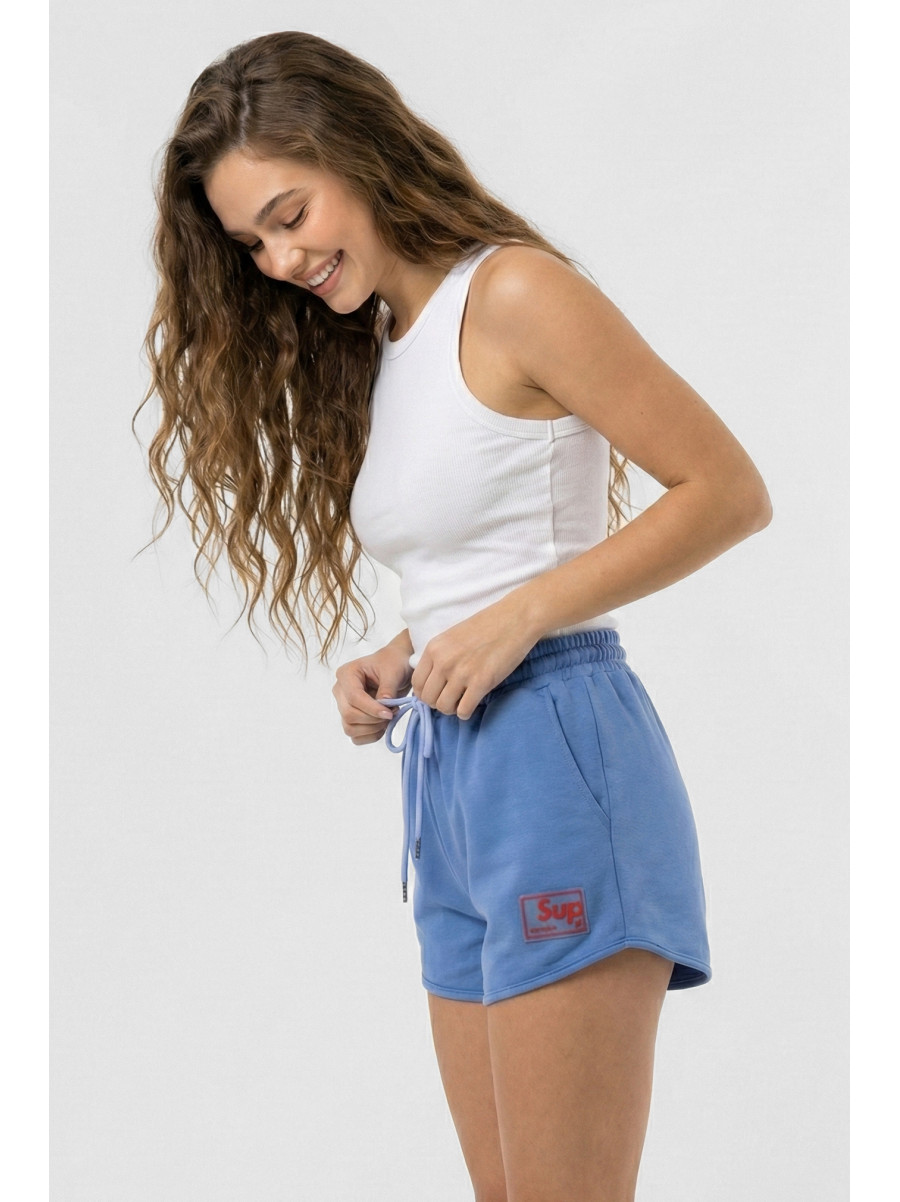 Шорти жіночі однотонні синього кольору 969 210244C