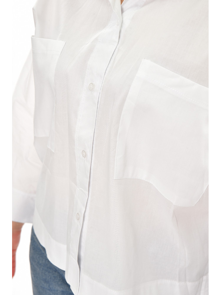 Рубашка женская однотонная белого цвета 884 210245C