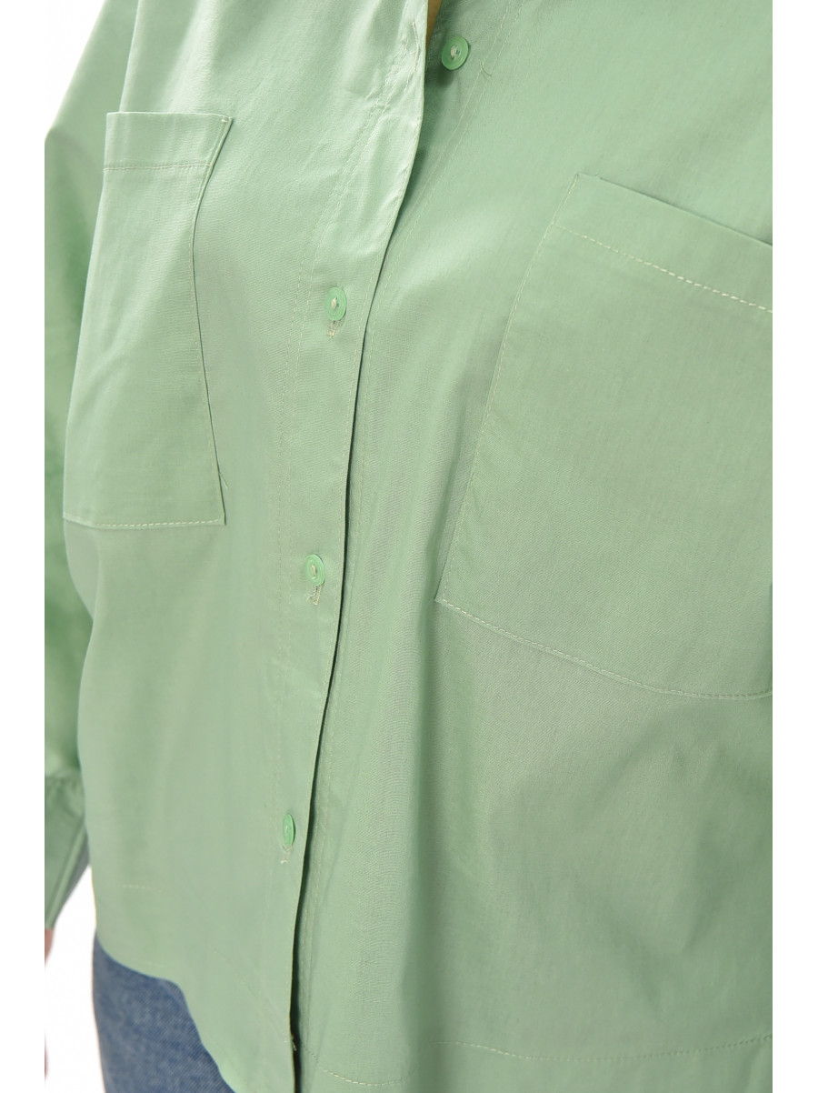 Рубашка женская однотонная мятного цвета 884 210246C