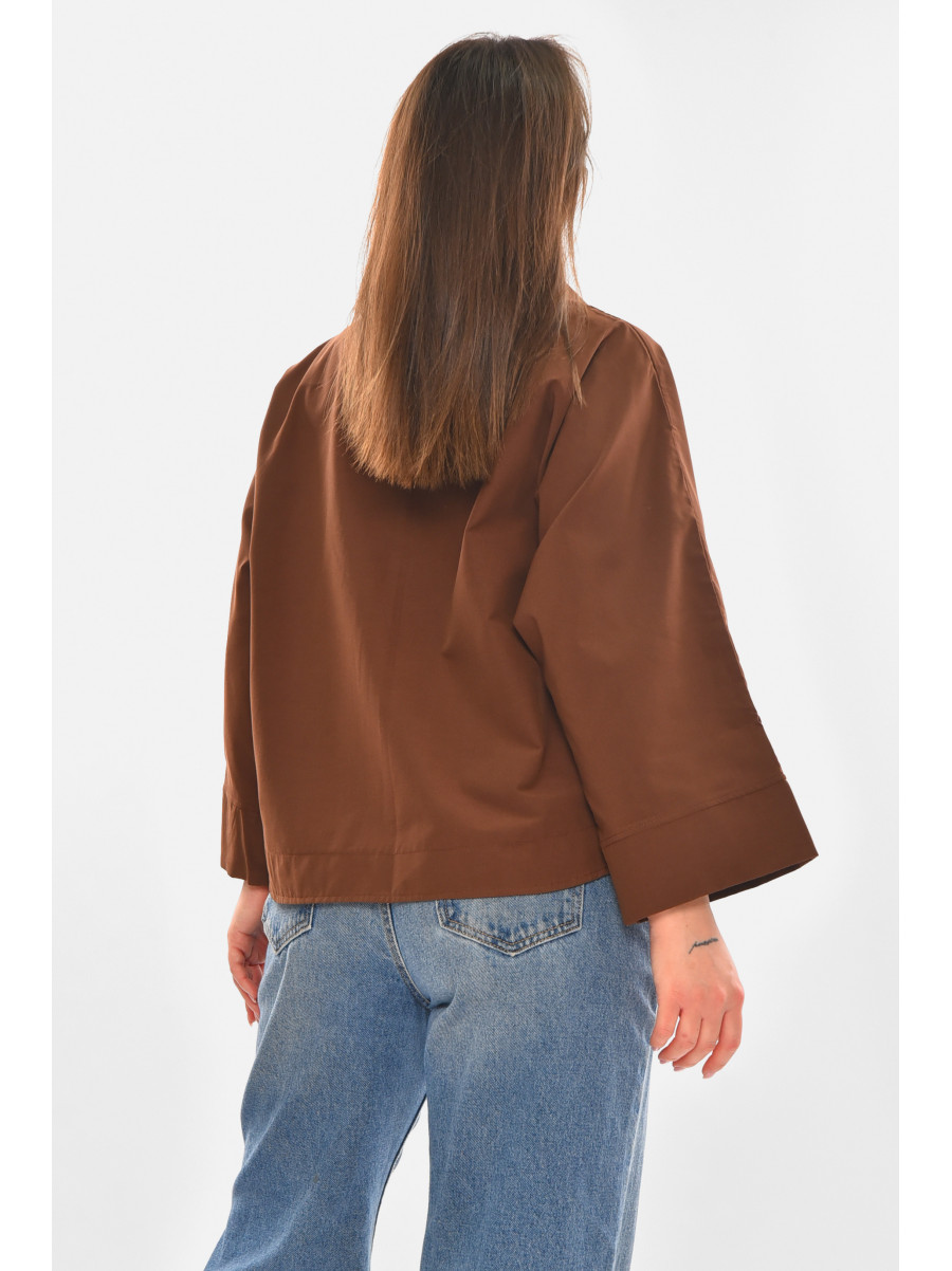 Рубашка женская однотонная коричневого цвета 884 210248C