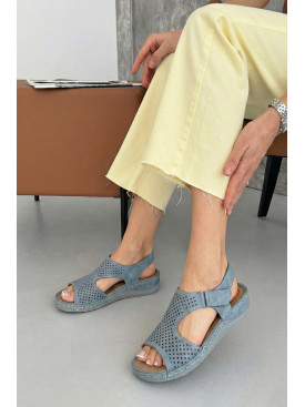 Босоножки женские светло-синего цвета 208-81 210251C