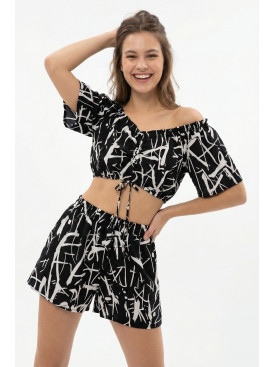 Костюм жіночий чорно-білого кольору 1060 210254C Костюм жіночий чорно-білого кольору 1060 210254C