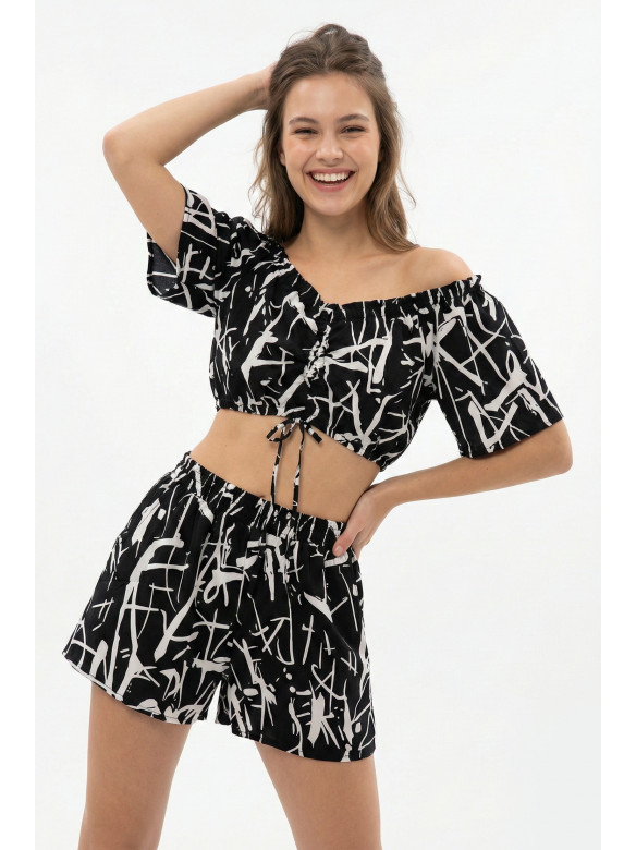 Костюм женский черно-белого цвета 1060 210254C