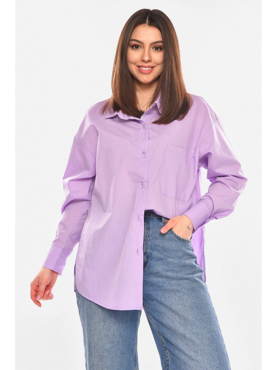 Сорочка жіноча однотонна бузкового кольору 6251 210268C