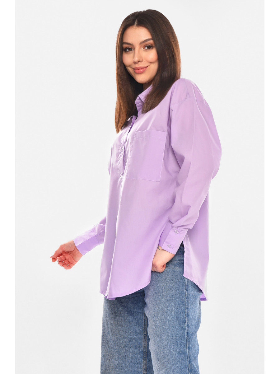 Сорочка жіноча однотонна бузкового кольору 6251 210268C