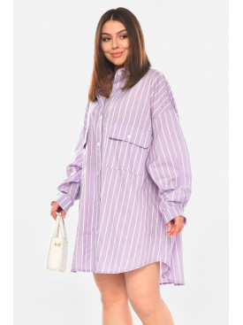 Сорочка жіноча напівбатальна лавандового кольору з принтом 6023 210269C