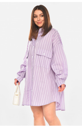 Сорочка жіноча напівбатальна лавандового кольору з принтом 6023 210269C