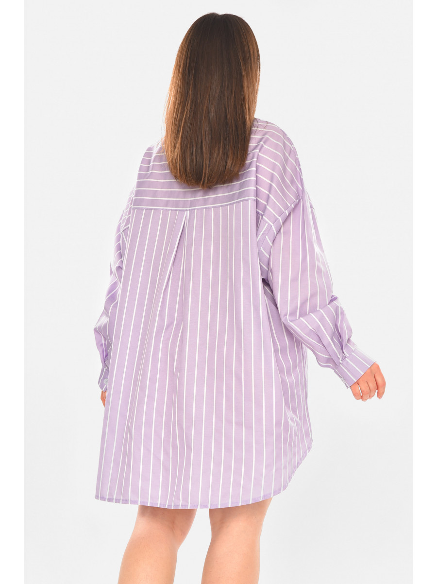 Сорочка жіноча напівбатальна лавандового кольору з принтом 6023 210269C