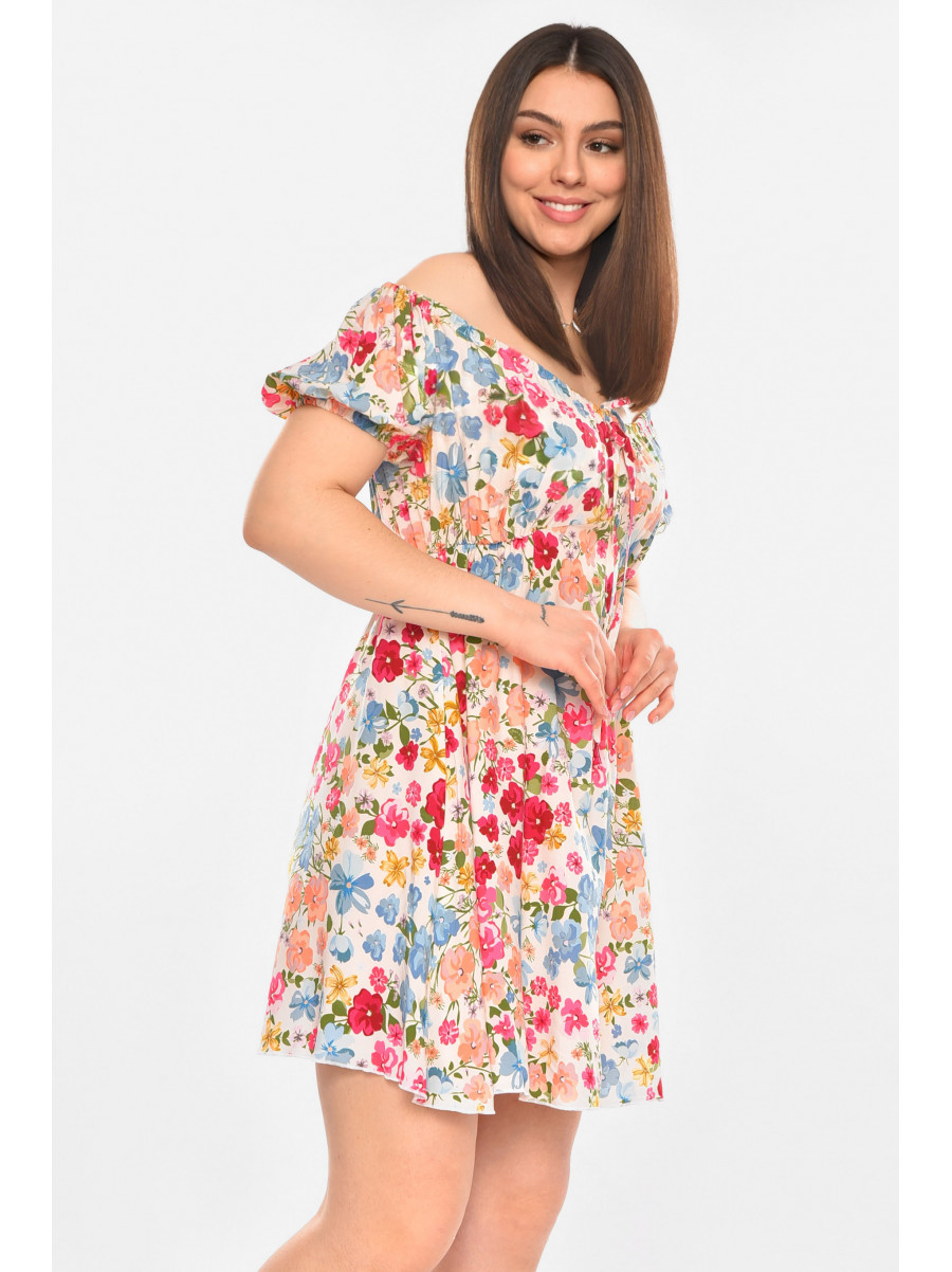 Сукня жіноча білого кольору з квітковим принтом 6124 210270C