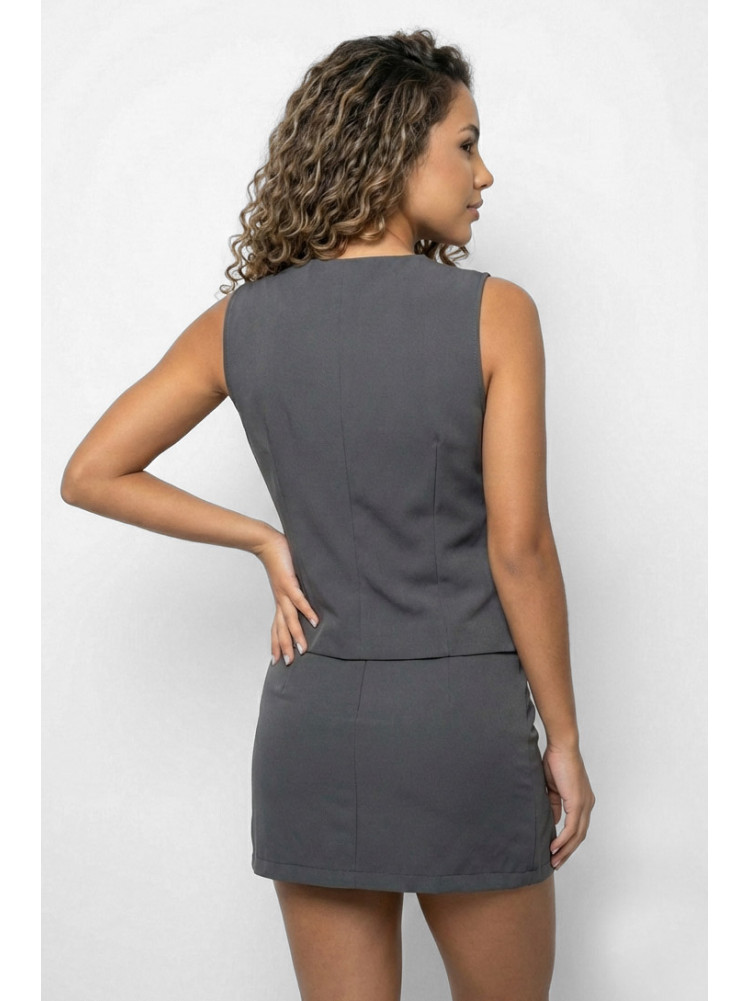 Костюм женский однотонный тёмно-серого цвета 5987 210277C