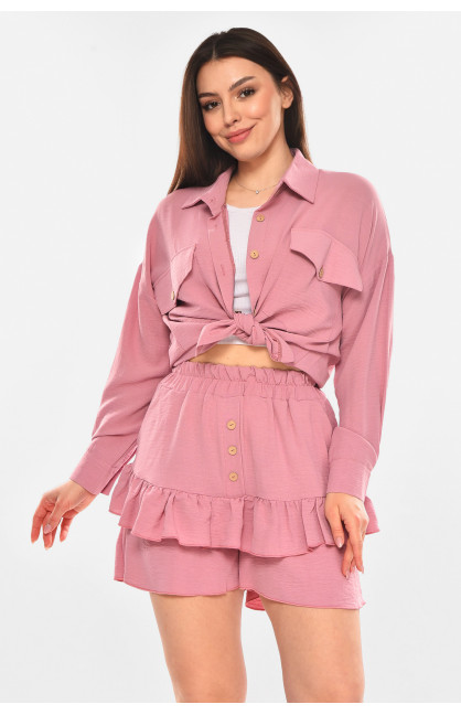 Костюм женский однотонный розового цвета 6549 210280C Костюм женский однотонный розового цвета 6549 210280C