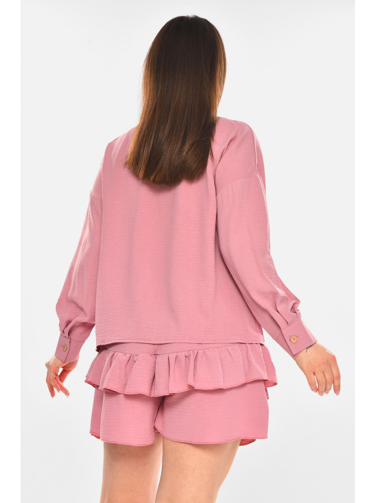 Костюм женский однотонный розового цвета 6549 210280C