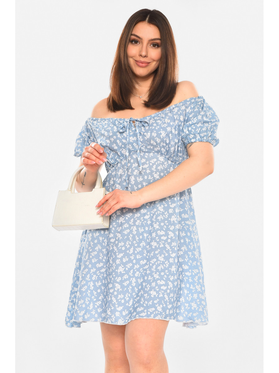 Сукня жіноча блакитного кольору з квітковим принтом 6122 210283C