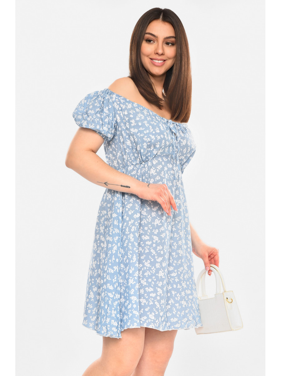 Сукня жіноча блакитного кольору з квітковим принтом 6122 210283C