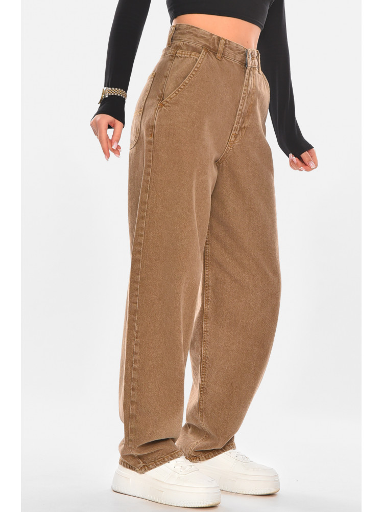 Джинсы женские однотонные коричневого цвета 4203 210311C