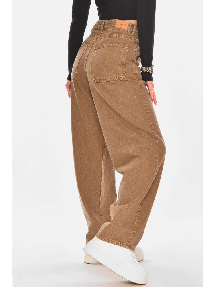 Джинсы женские однотонные коричневого цвета 4203 210311C