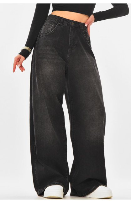 Джинсы женские однотонные черного цвета 4451 210312C