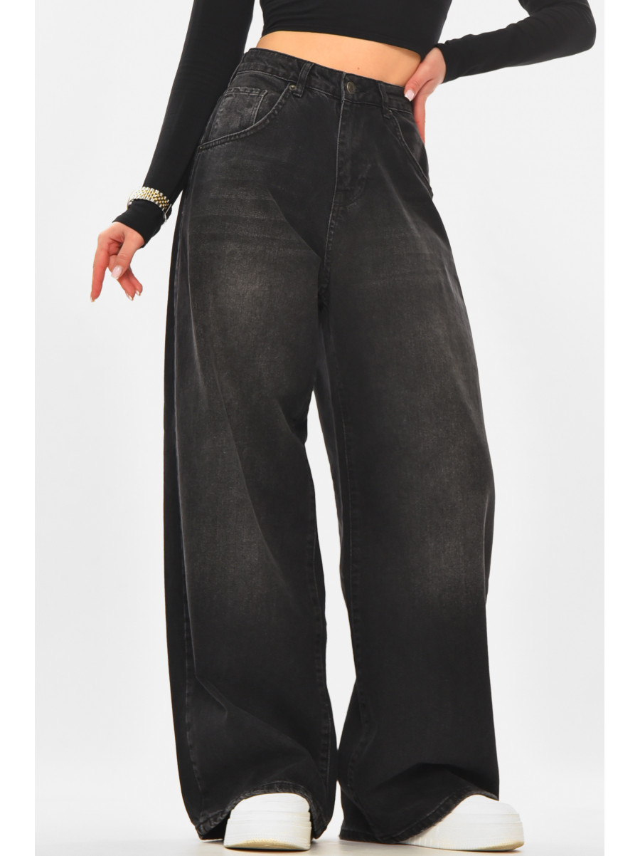 Джинсы женские однотонные черного цвета 4451 210312C