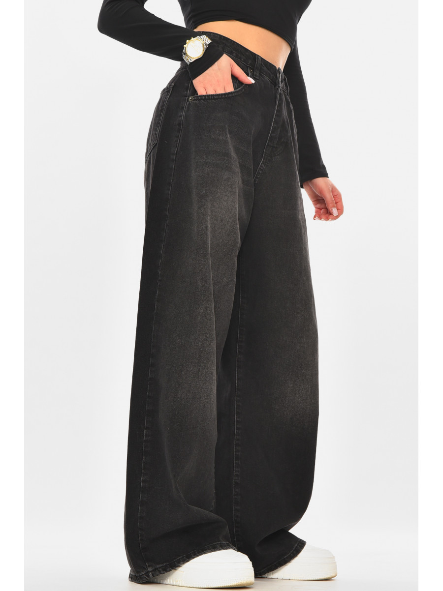 Джинсы женские однотонные черного цвета 4451 210312C