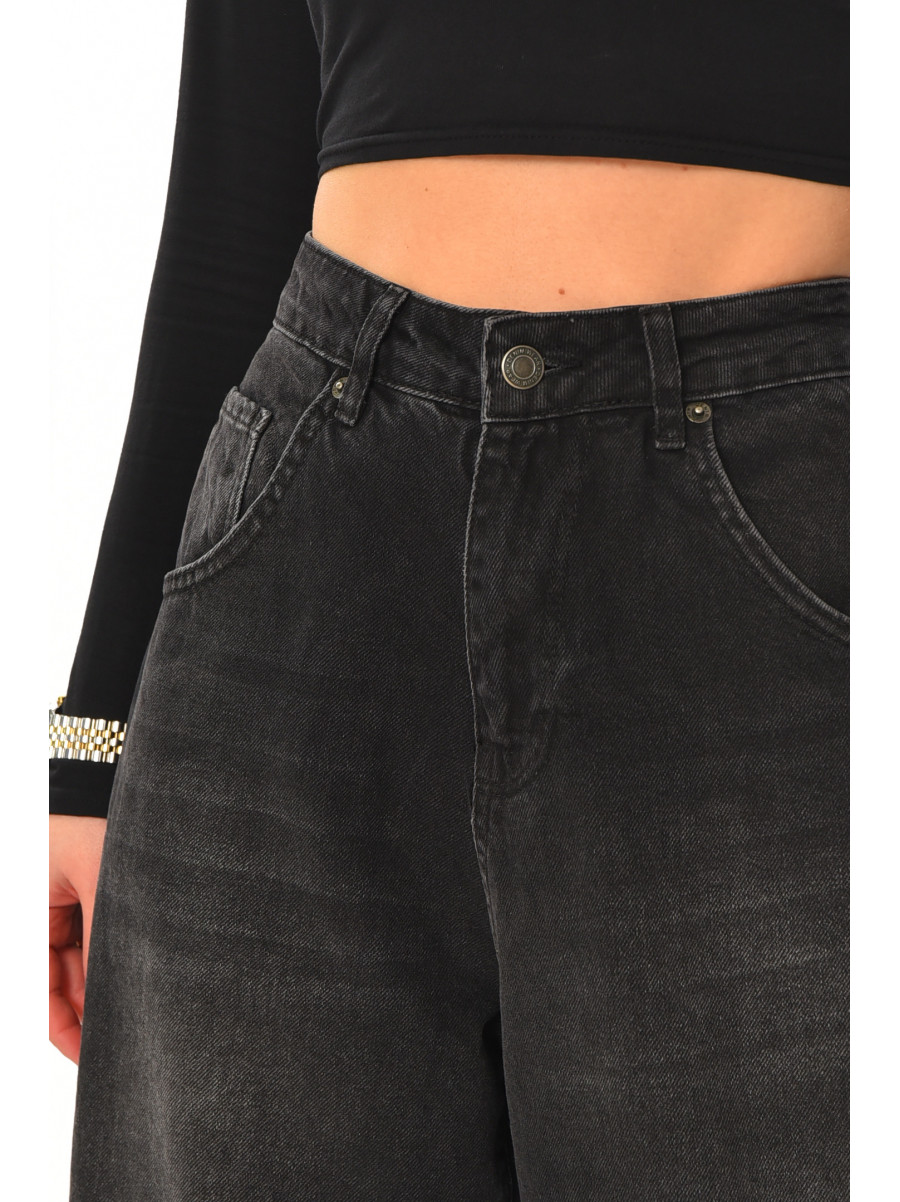 Джинсы женские однотонные черного цвета 4451 210312C