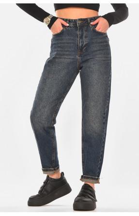 Джинсы женские однотонные тёмно-синего цвета 3435 210313C