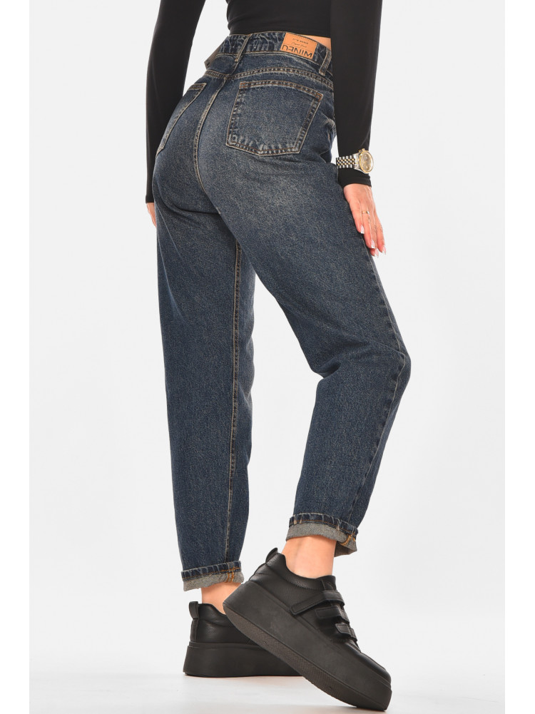 Джинсы женские однотонные тёмно-синего цвета 3435 210313C