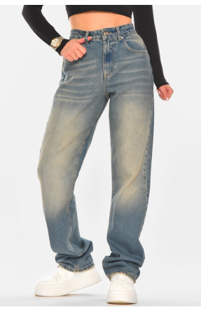 Джинсы женские однотонные синего цвета 4693 210314C