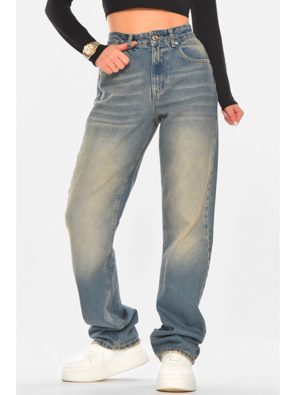 Джинсы женские однотонные синего цвета 4693 210314C