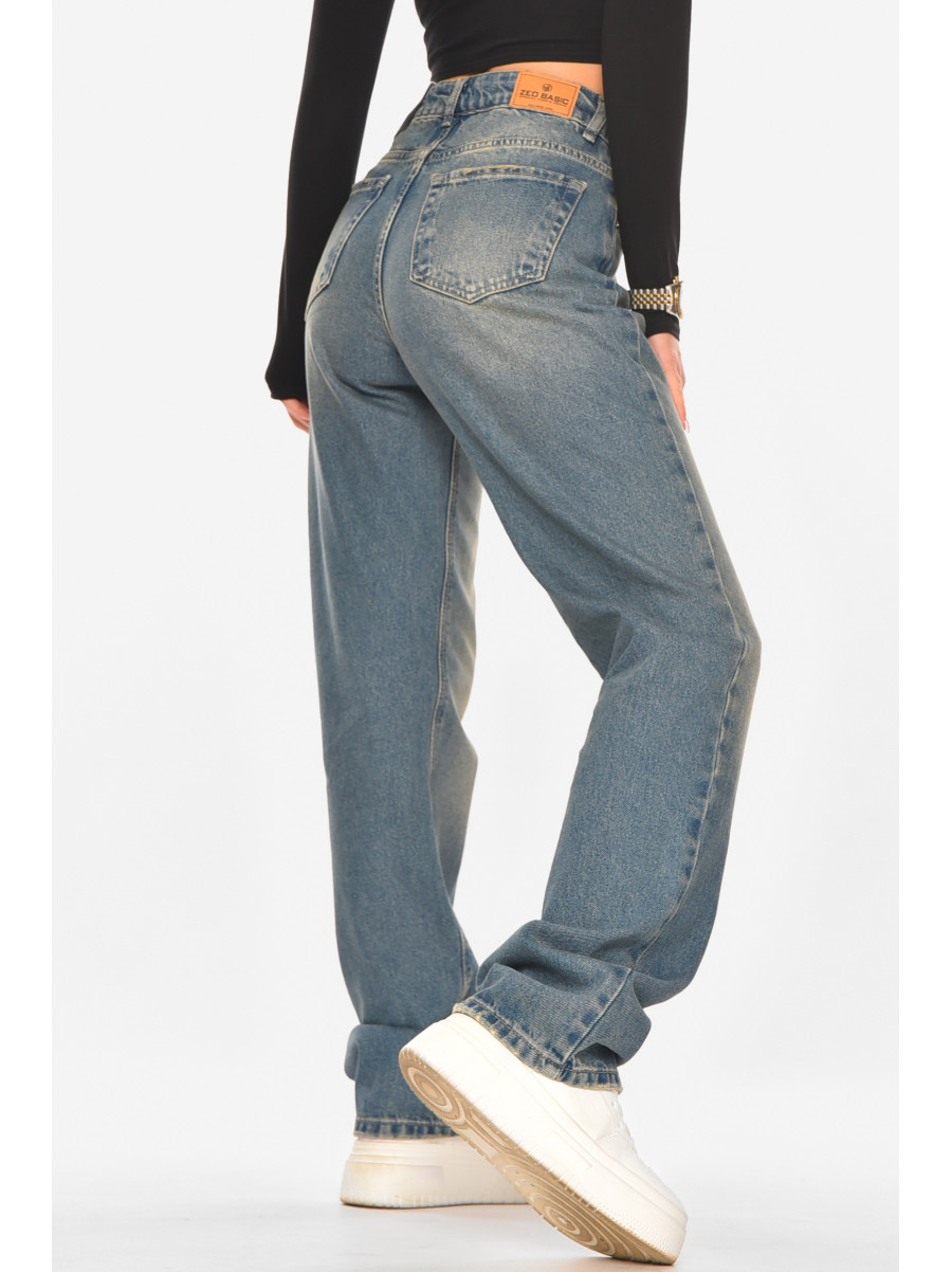 Джинсы женские однотонные синего цвета 4693 210314C