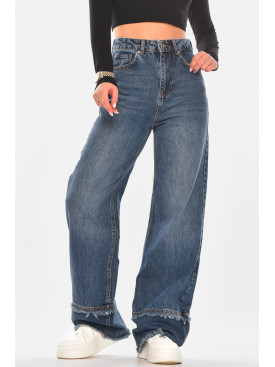 Джинсы женские однотонные тёмно-синего цвета 5023 210315C Джинсы женские однотонные тёмно-синего цвета 5023 210315C