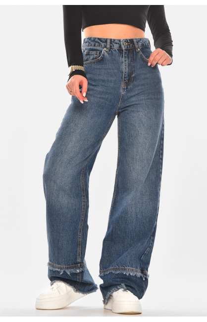 Джинсы женские однотонные тёмно-синего цвета 5023 210315C