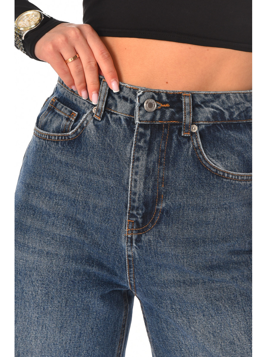 Джинсы женские однотонные тёмно-синего цвета 5023 210315C