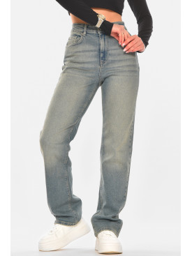 Джинсы женские однотонные синего цвета 4709 210317C