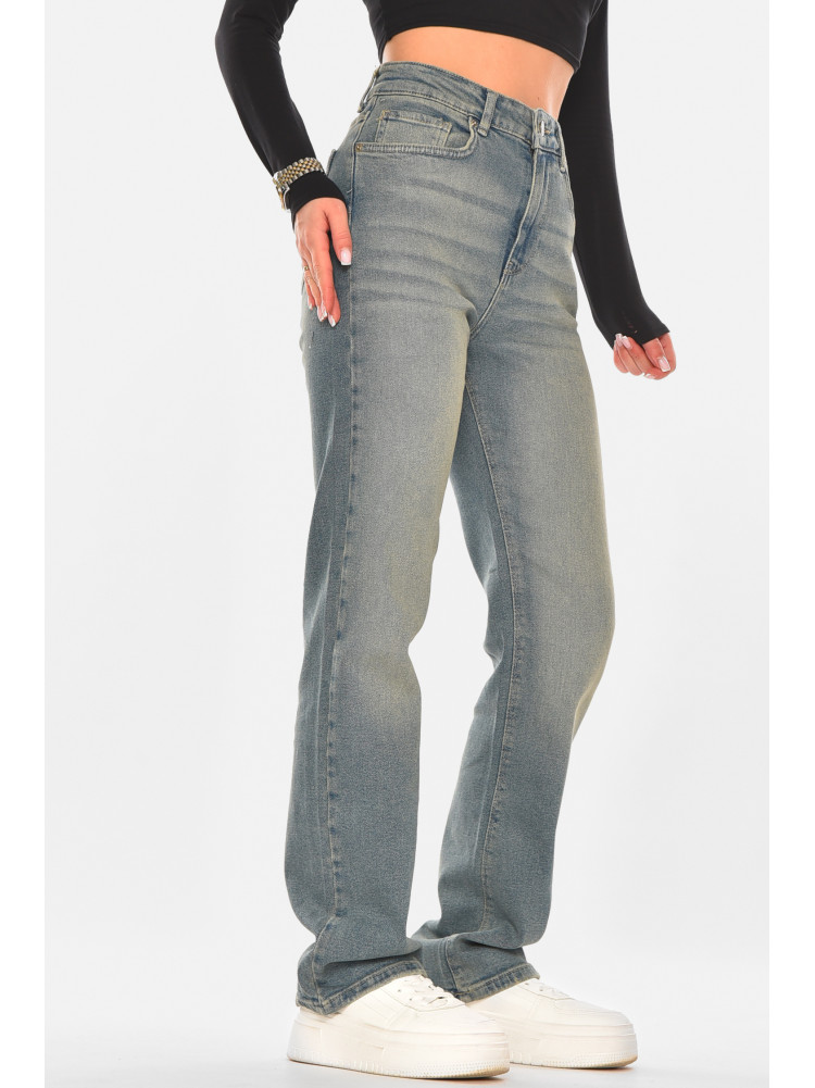 Джинсы женские однотонные синего цвета 4709 210317C