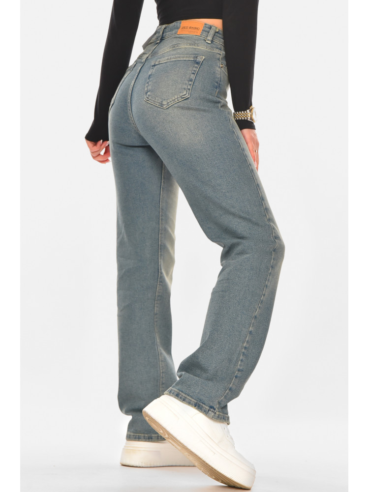 Джинсы женские однотонные синего цвета 4709 210317C