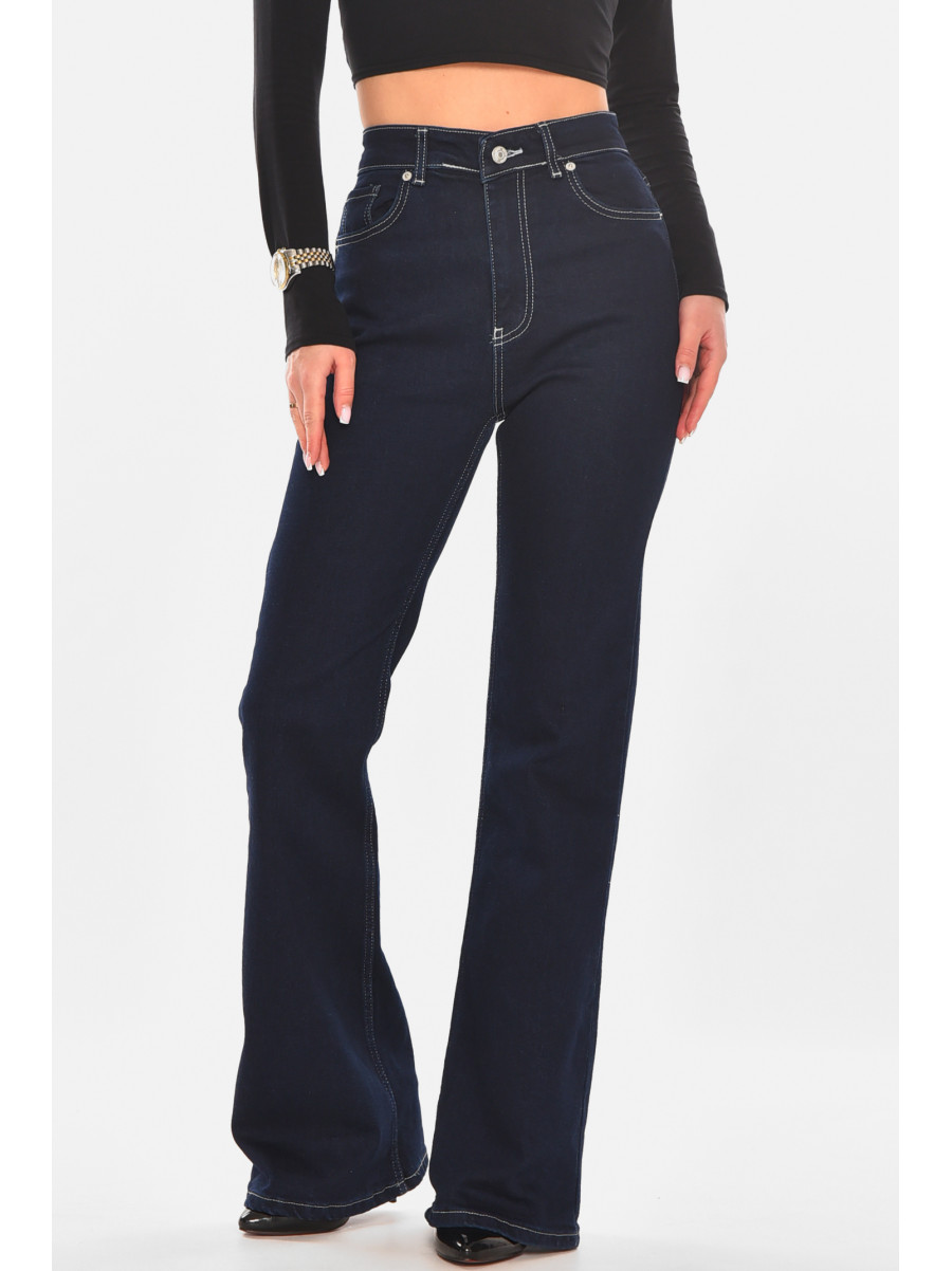 Джинсы женские однотонные тёмно-синего цвета 7292 210319C