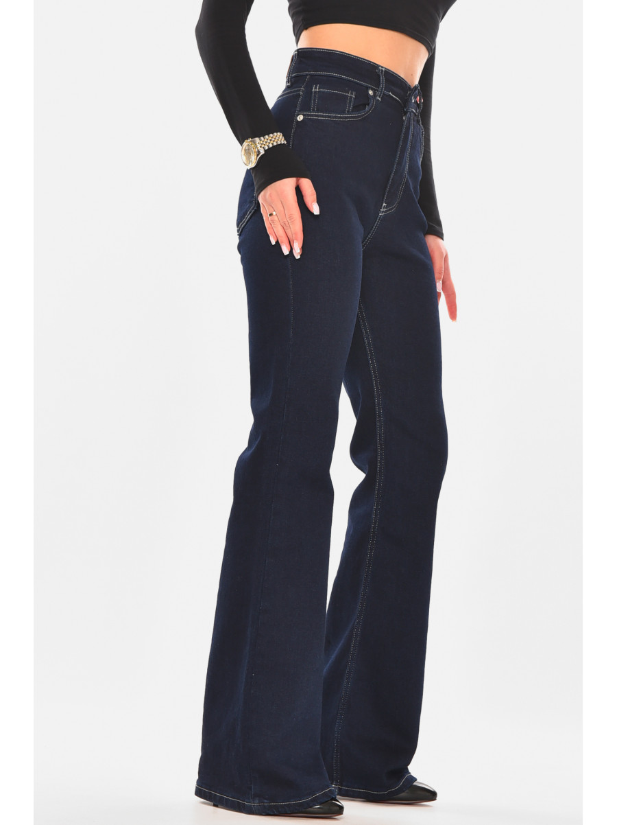 Джинсы женские однотонные тёмно-синего цвета 7292 210319C