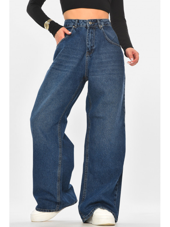 Джинси жіночі однотонні темно-синього кольору 4441 210322C