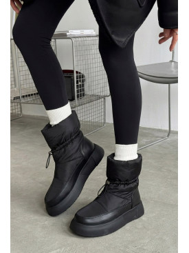 Дутики женские на меху черного цвета 88609-2 210326C Дутики женские на меху черного цвета 88609-2 210326C